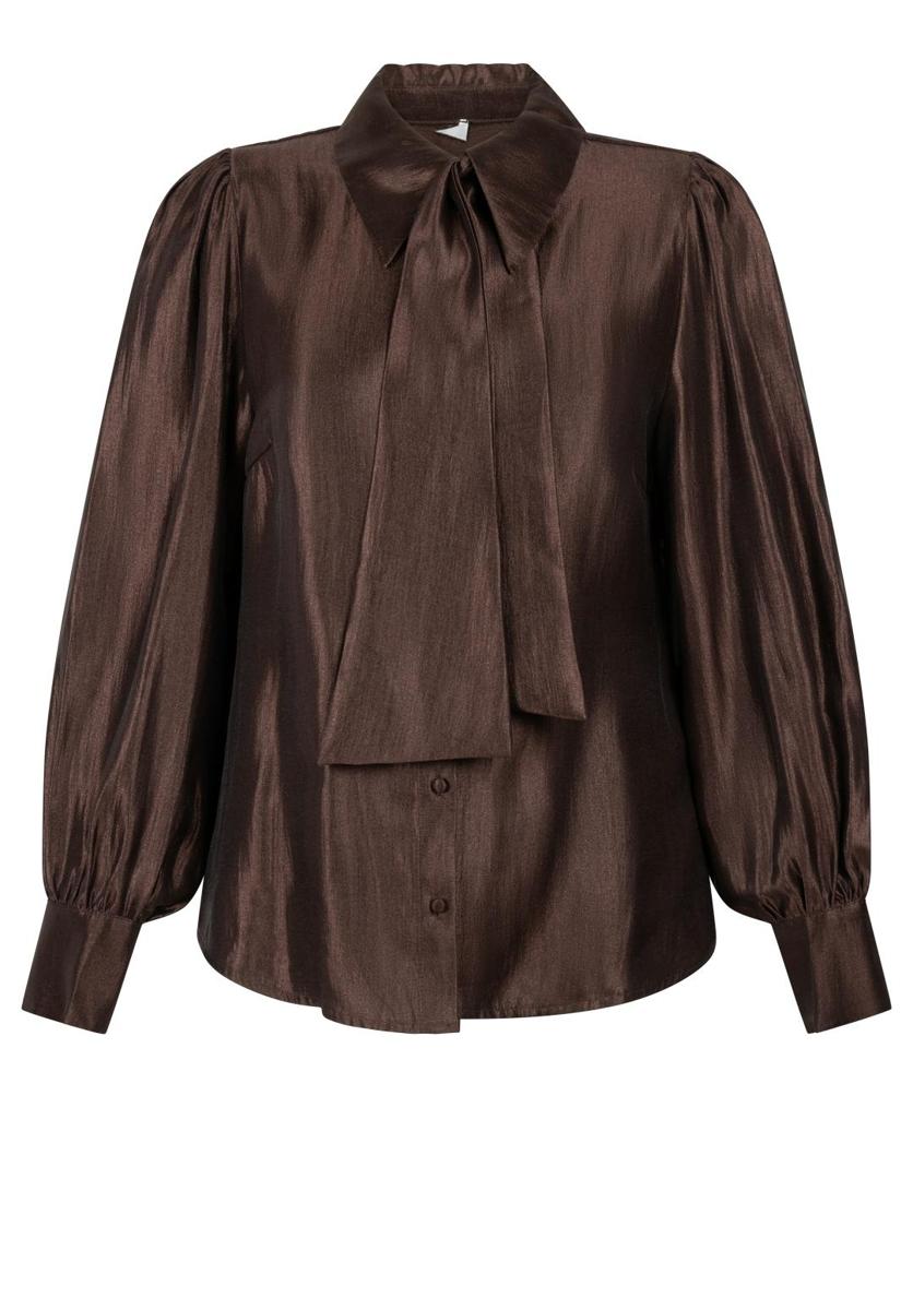 Aaiko Blouse VERONNE TIE SHIMM Bruin 1