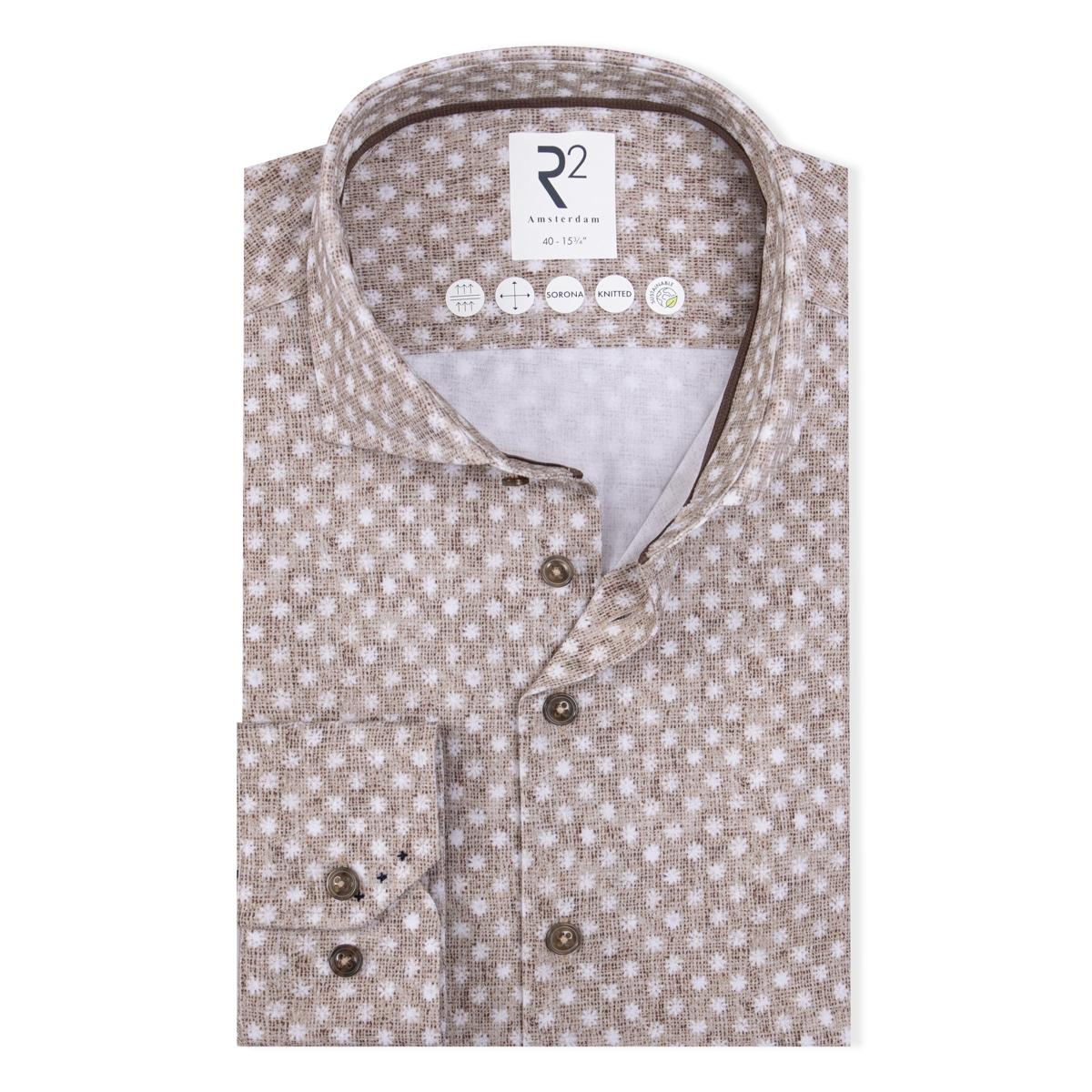 R2 Amsterdam Overhemd 130.WSP.007 Beige 1