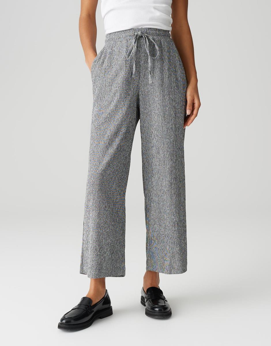 OPUS Pantalon Mileni Crinkle Blauw 1