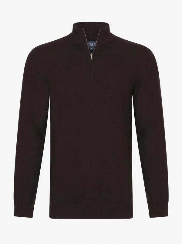 Cavallaro Trui Merino Half Zip Bruin 1