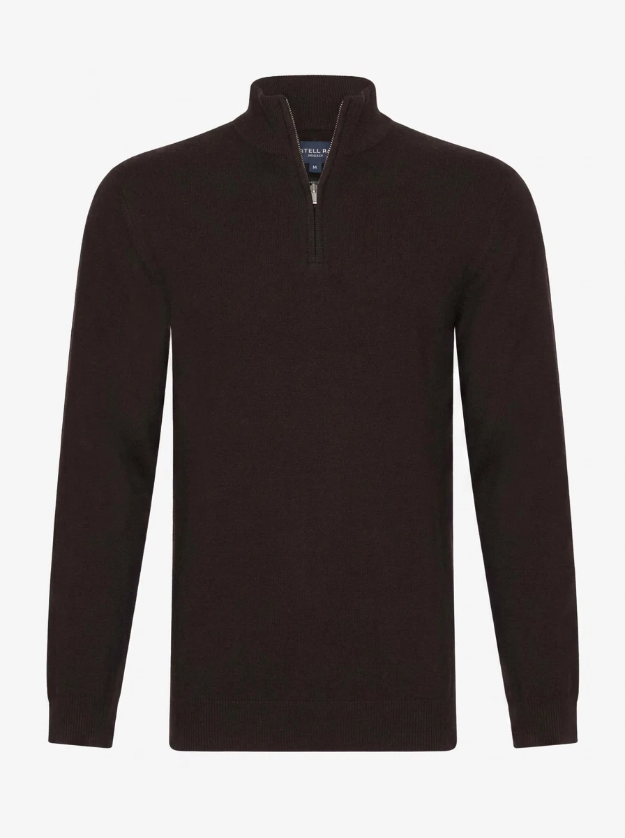 Cavallaro Trui Merino Half Zip Bruin 1