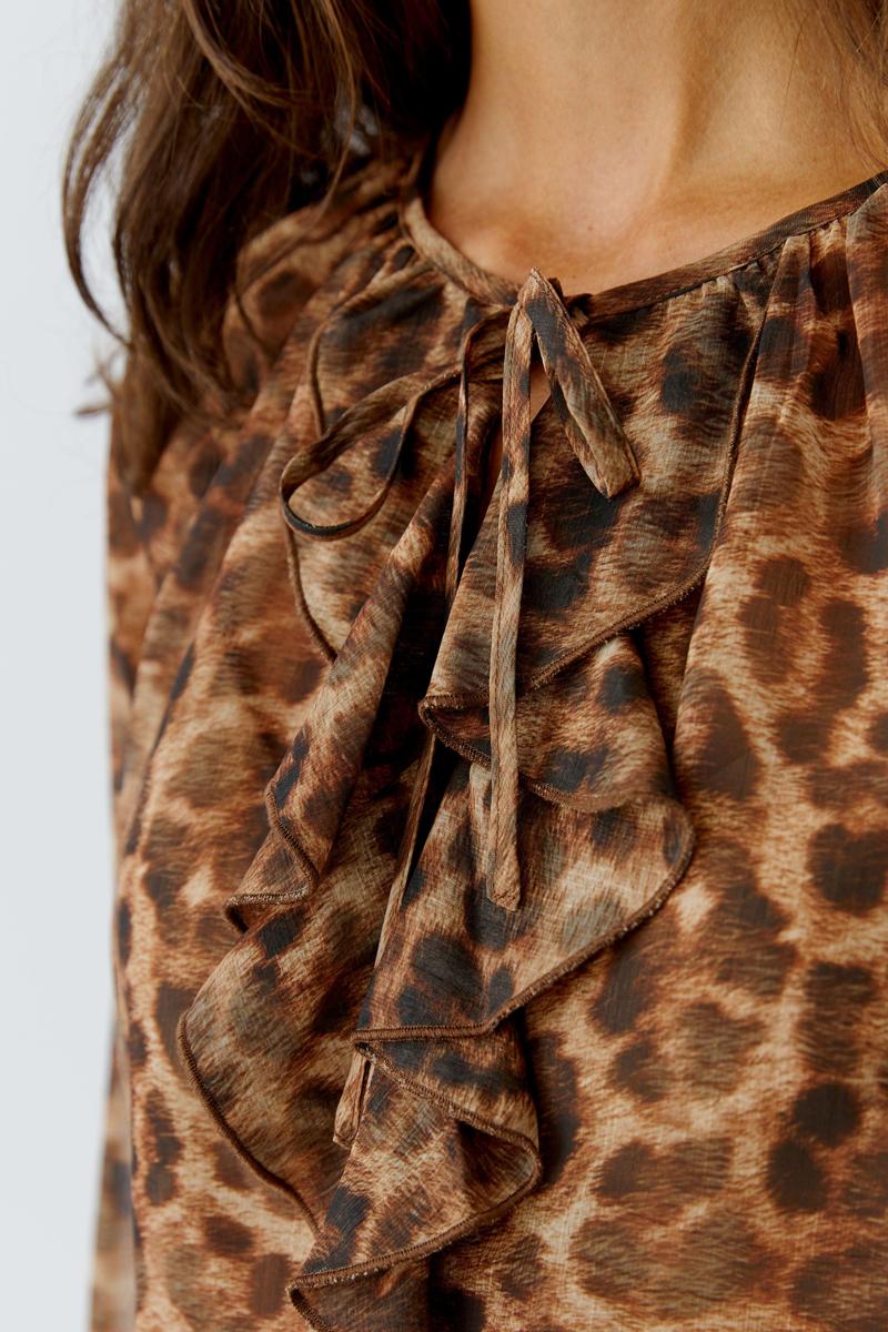 Oui Blouse 0087628 Bruin 5