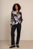 Studio Anneloes Blouse Aylin satin flowe Bruin 3