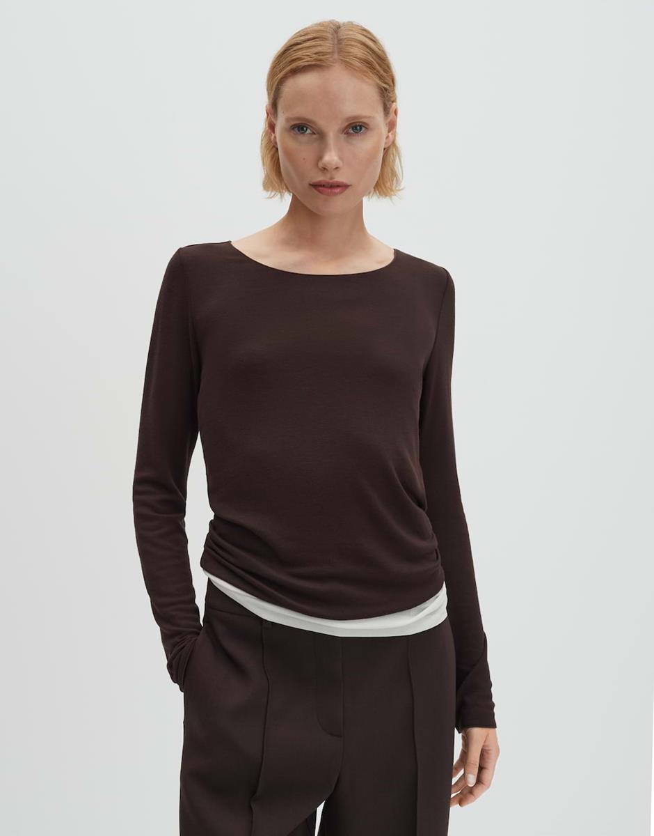 SOMEDAY T-Shirt Kirosa Soft Long Bruin 1