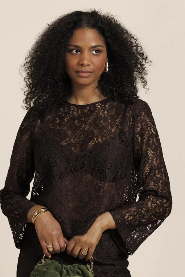 Studio Anneloes Blouse Amaya Lace Bruin 1