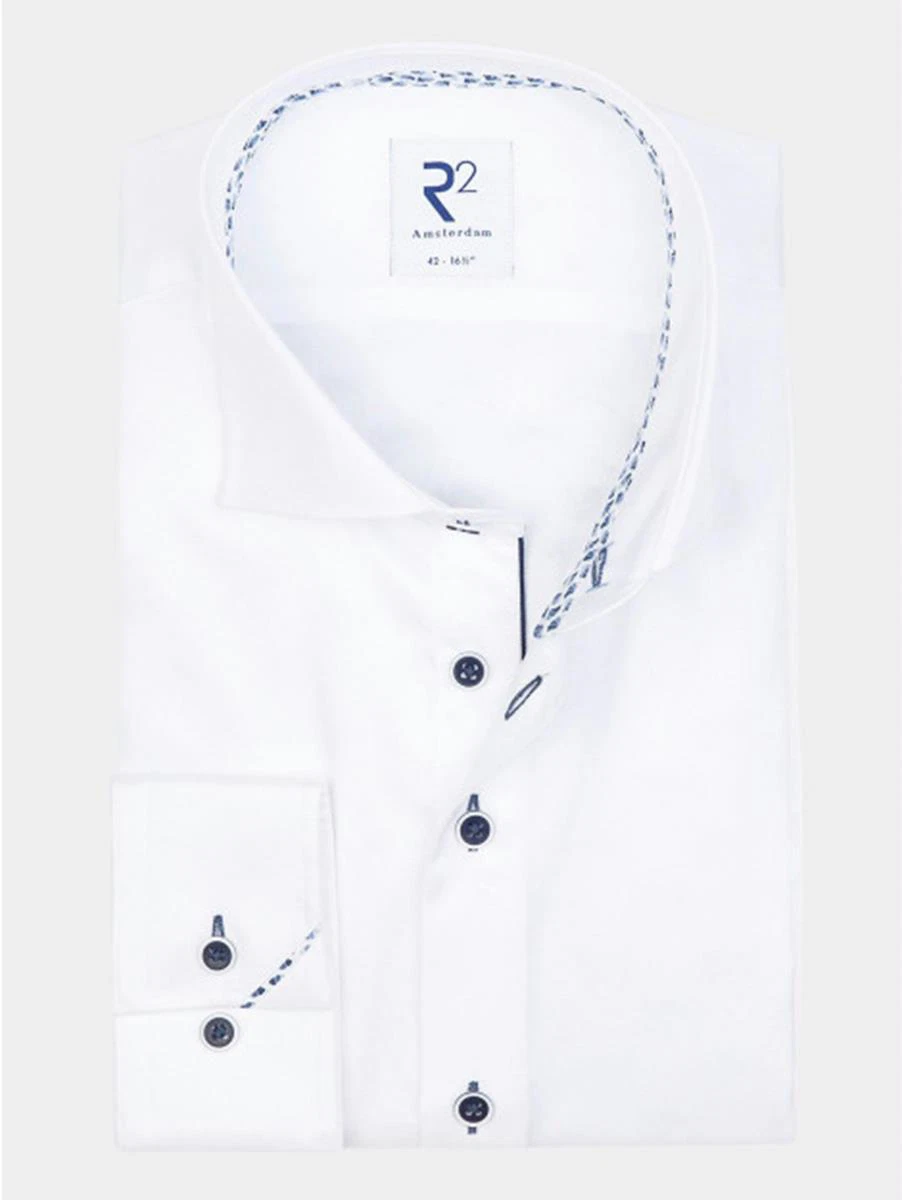 R2 Amsterdam Overhemd NOS.TWILL.001/004 Wit 5