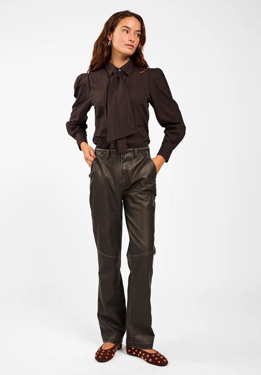 Aaiko Blouse JANESSE TIE CHECK Bruin 1