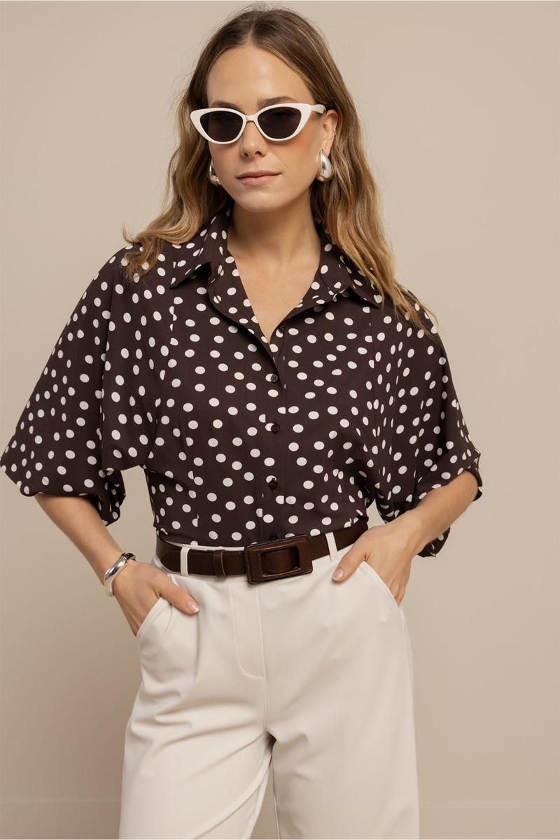 Studio Anneloes Blouse Fabienne Dot Bruin 1