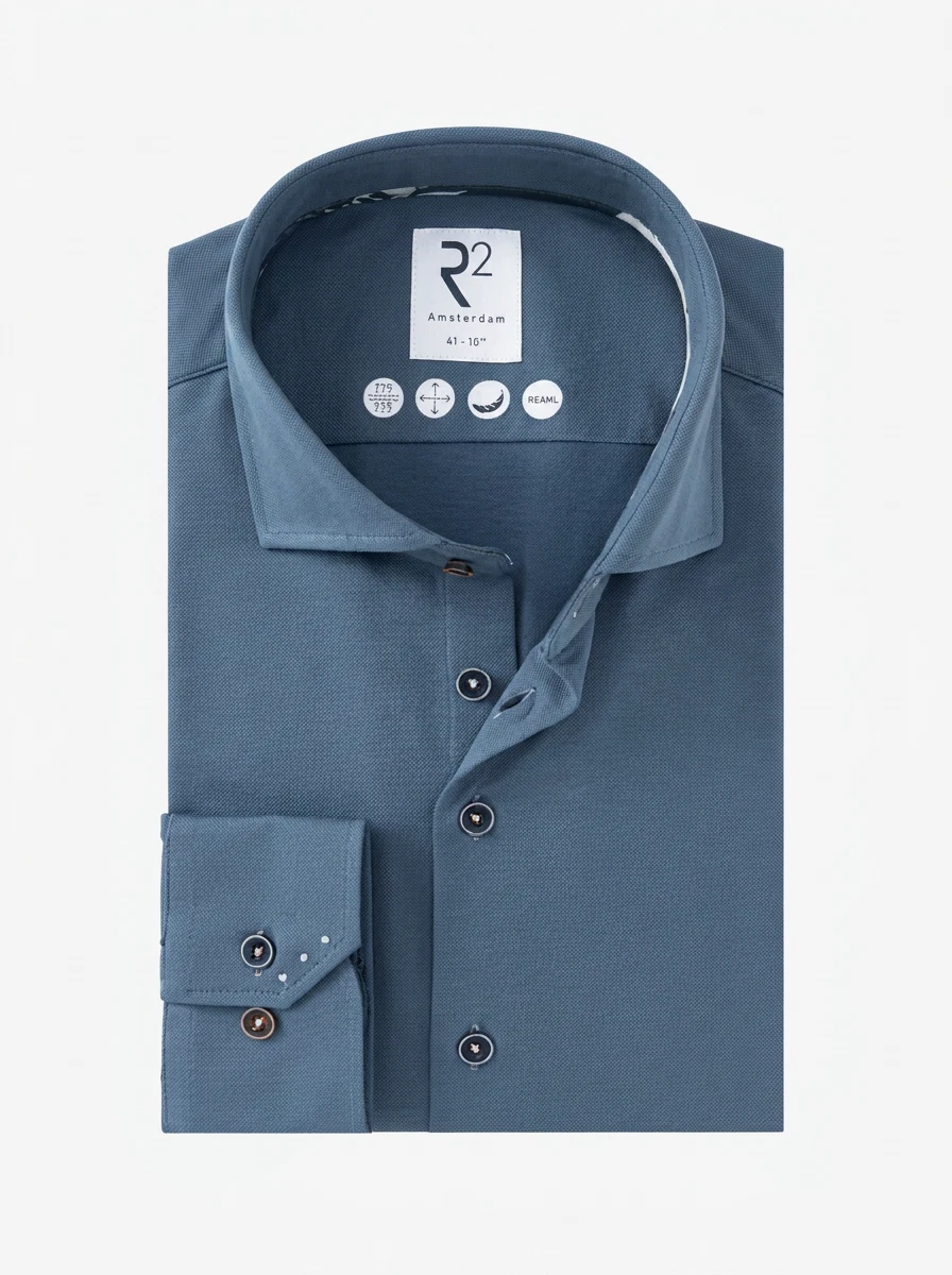 R2 Amsterdam Overhemd 134.WSP.009 Blauw 1