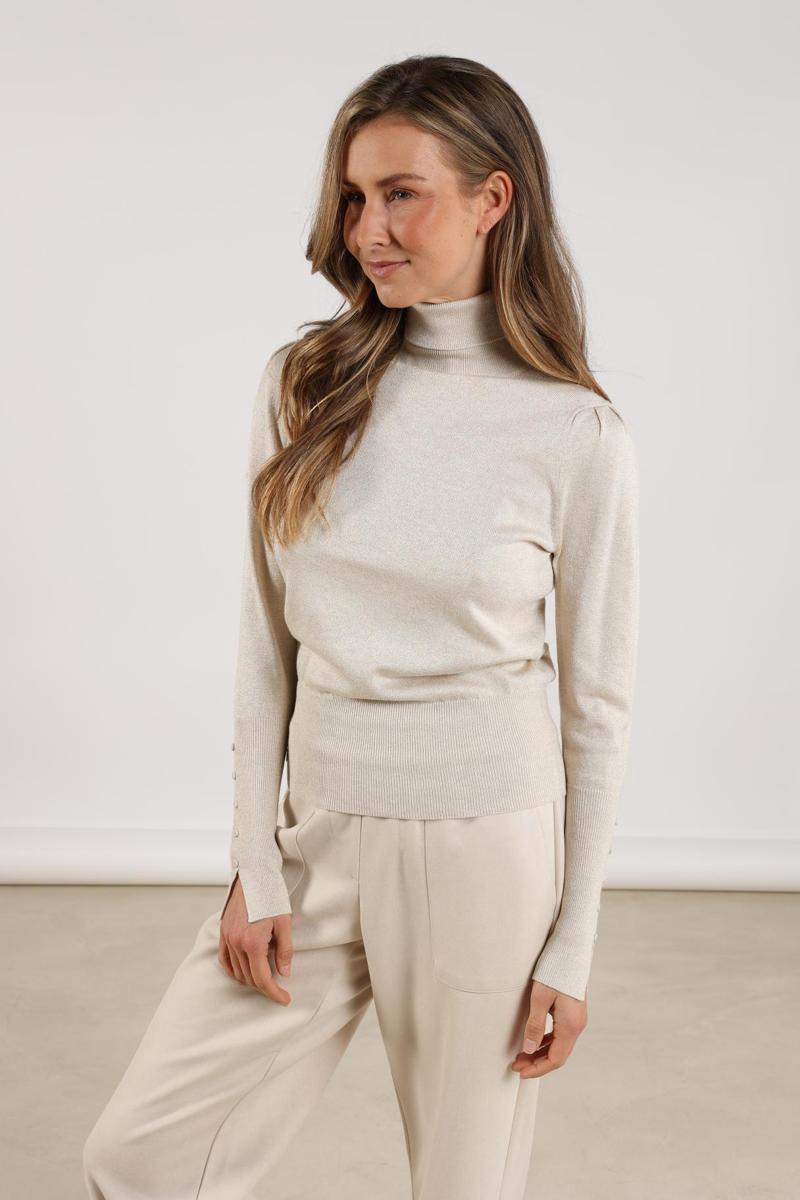 NUKUS Trui Sylvia Lurex Beige 1
