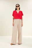 By-Bar Pantalon Benji Stripe Rood 1