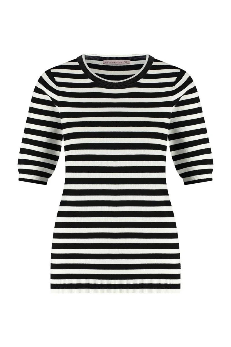 Studio Anneloes Trui Luna stripe Zwart 2