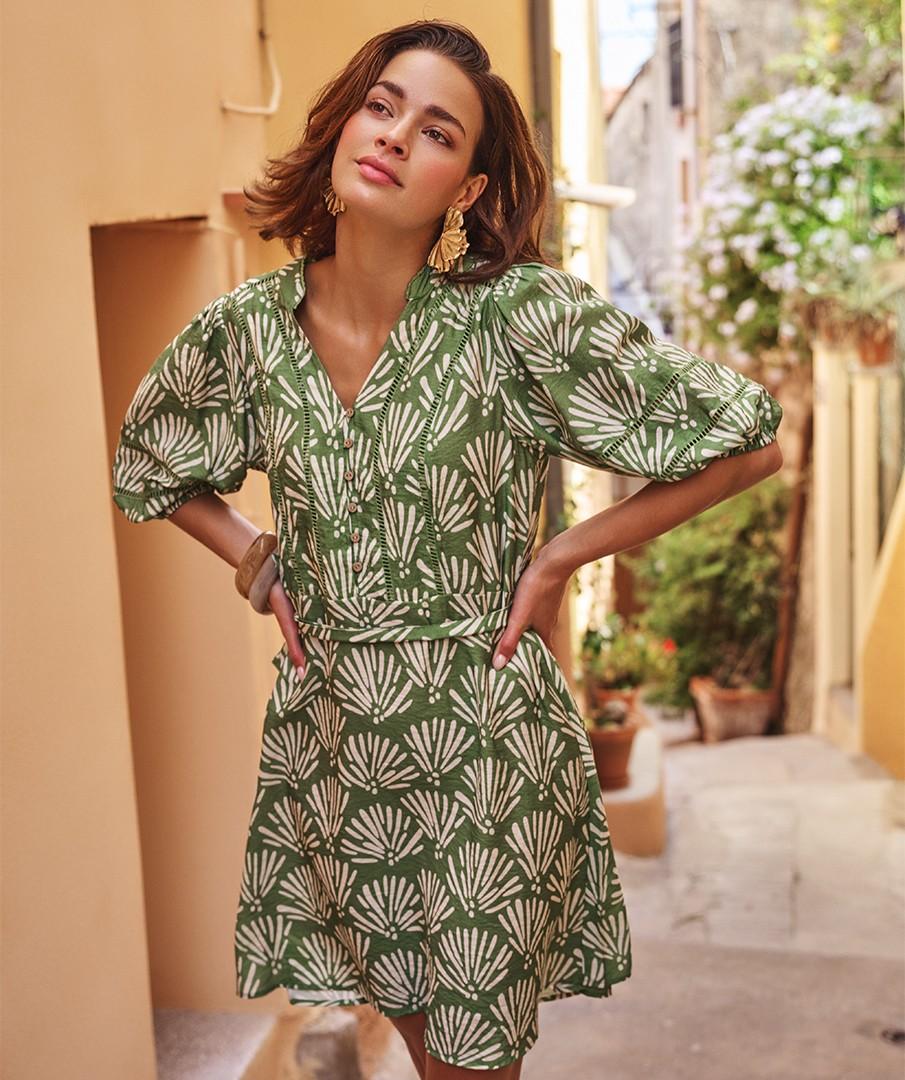 EsQualo Jurk HS26.14210 Groen 4