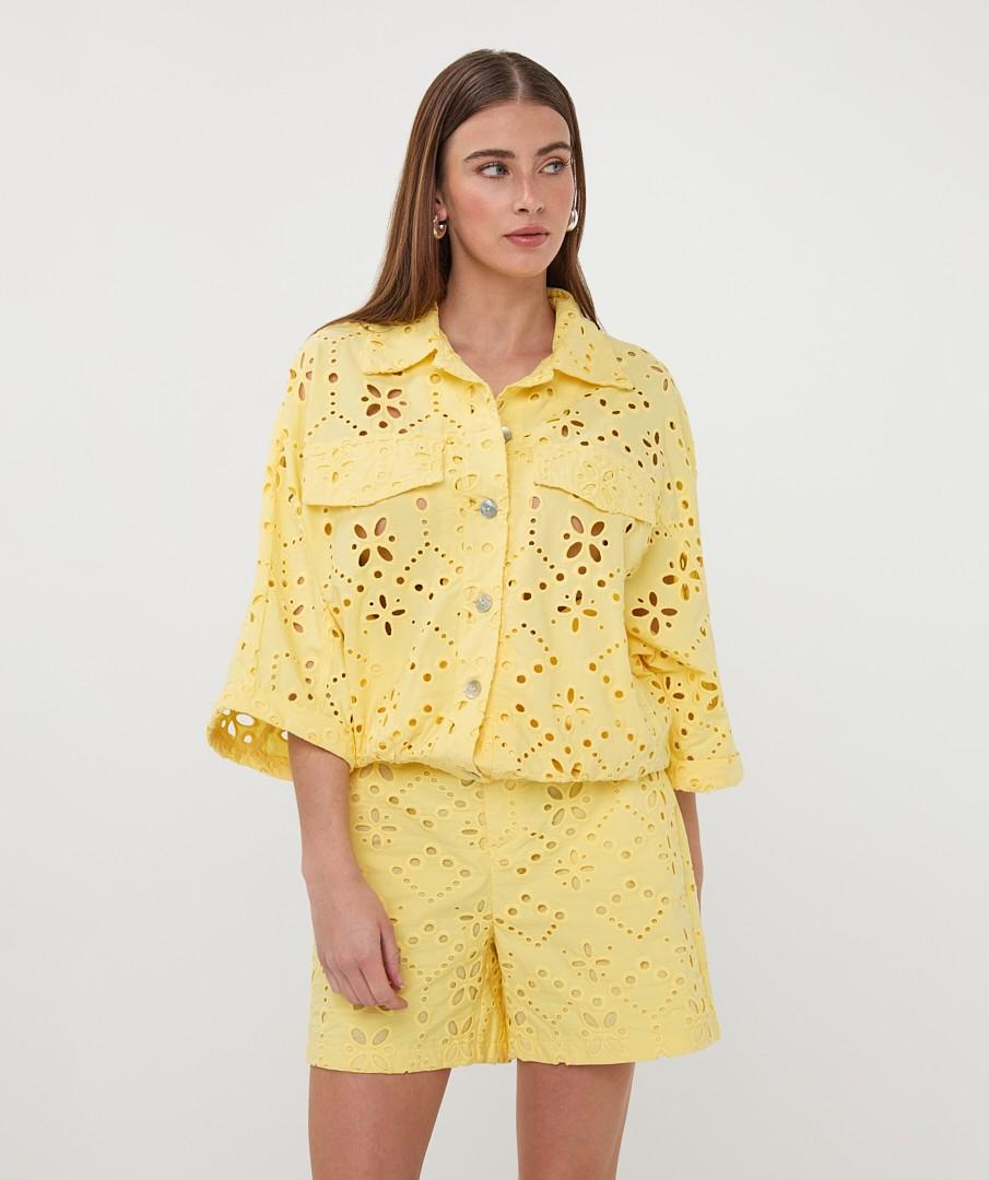 EsQualo Blouse HS26.28236 Geel  6