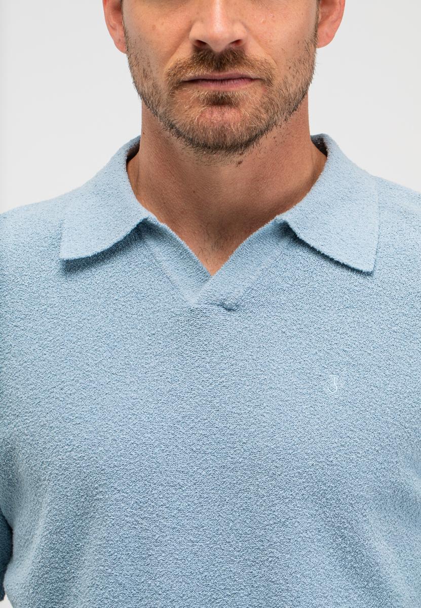 Butcher of Blue Polo Boucle Blauw 5