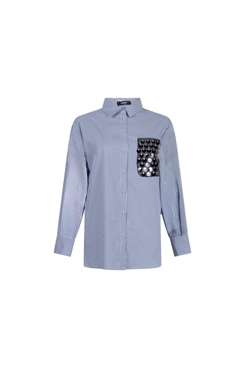 Jansen Amsterdam Blouse Goldie Blauw 2