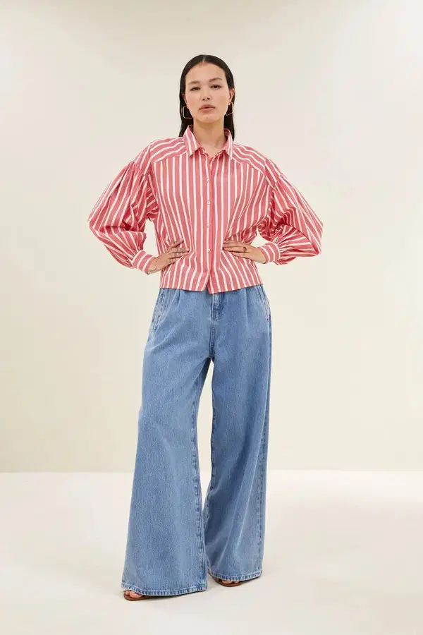 By-Bar Blouse Sarah Stripe Rood 1