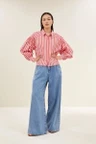 By-Bar Blouse Sarah Stripe Rood 1
