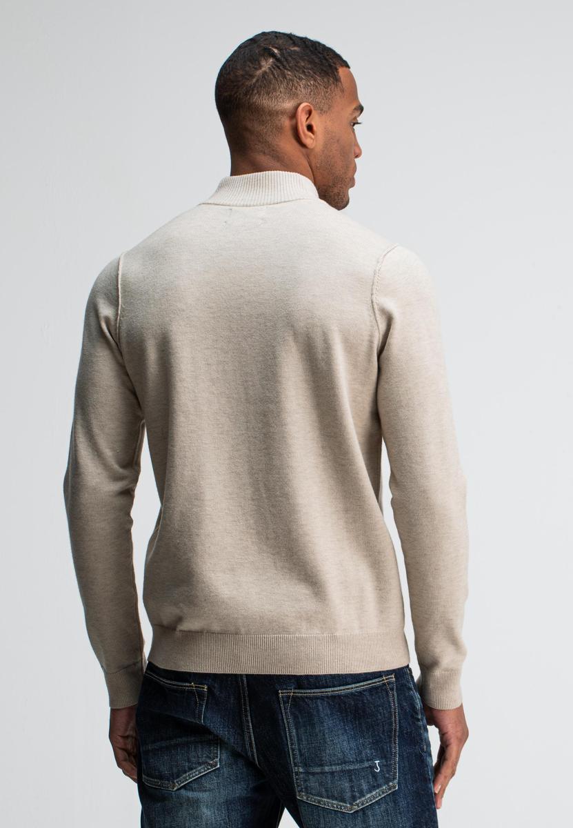 Butcher of Blue Trui Clifden Halfzip Beige 3
