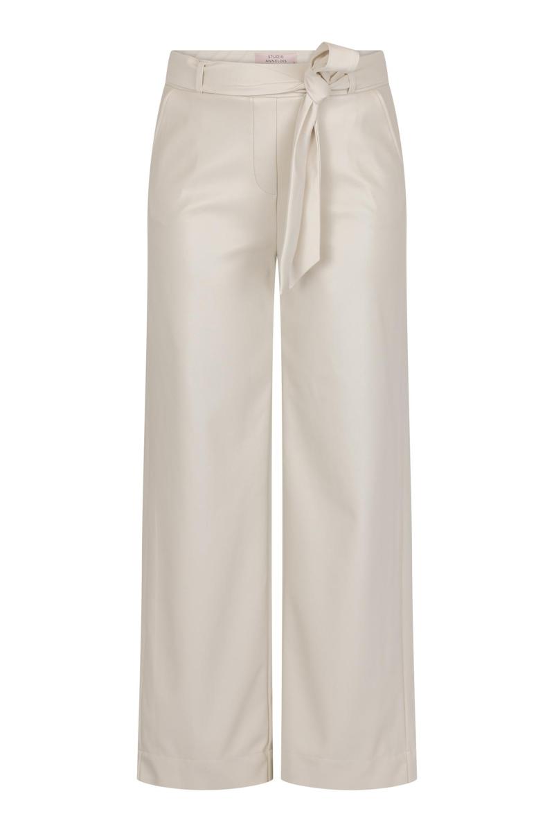 Studio Anneloes Pantalon Lexie Faux Leather Off-White 2