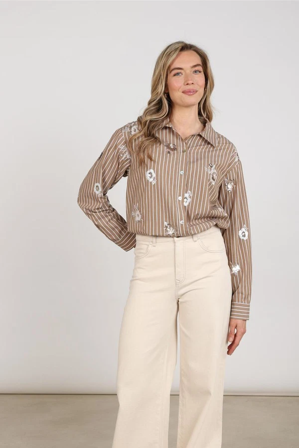 NUKUS Blouse Newport Taupe 1