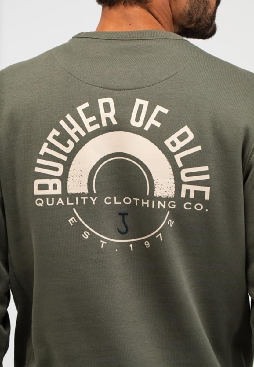 Butcher of Blue Sweater Army Circle Crew Groen 2