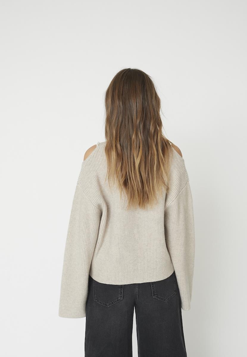 Co'Couture Trui Row Pearl Beige 3