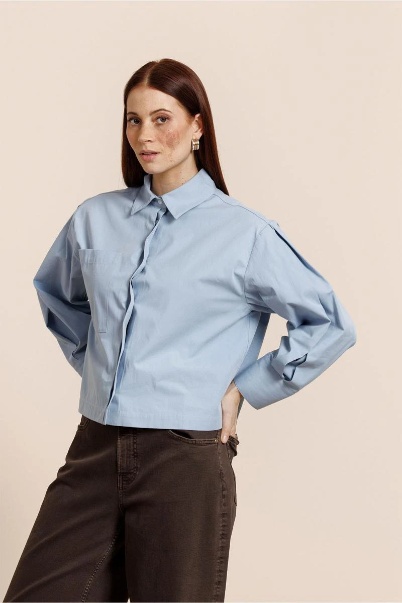 Studio Anneloes Blouse Ivanna Poplin Blauw 1