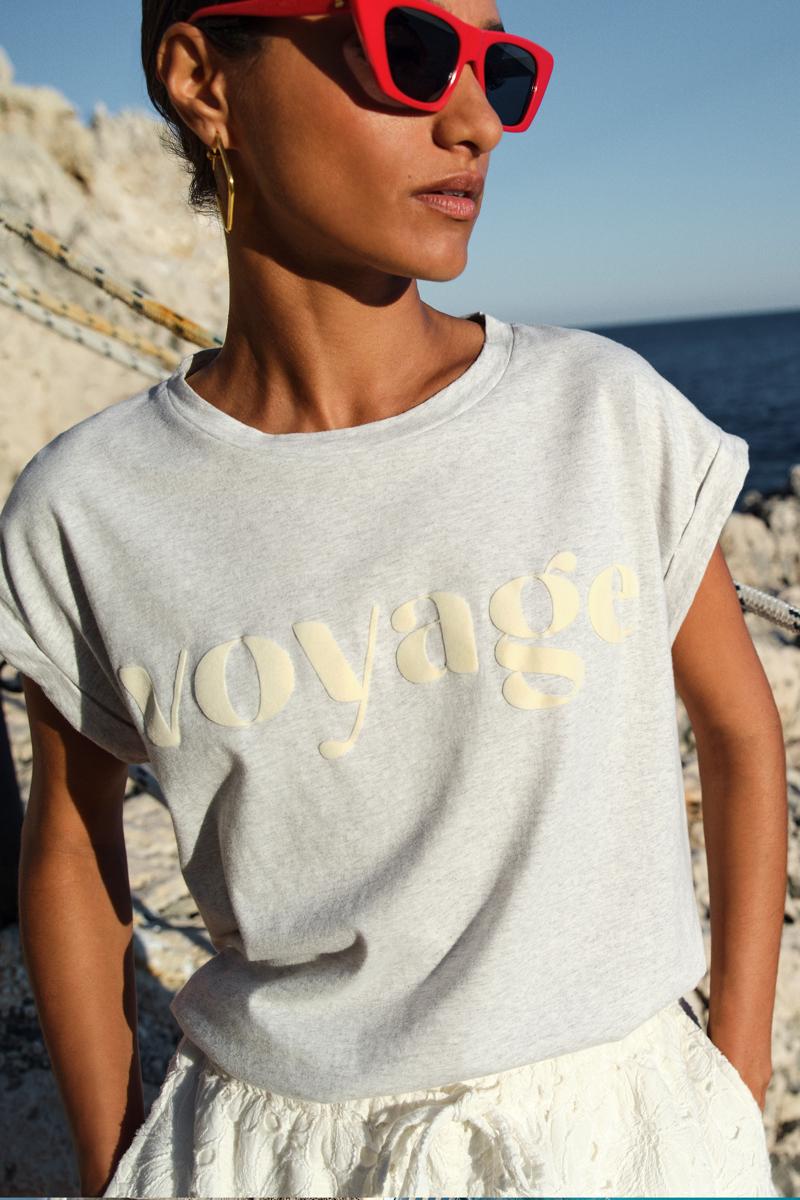 By-Bar T-Shirt Tobi Voyage Top Grijs 1