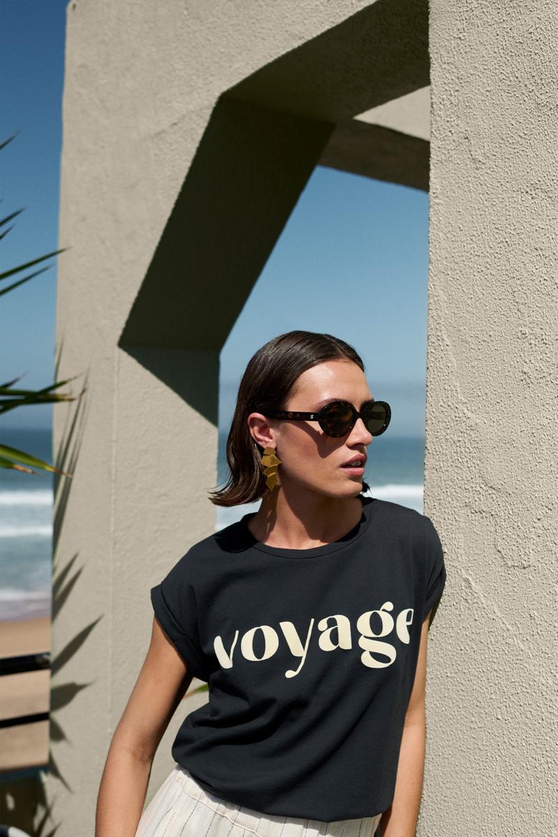 By-Bar T-Shirt Tobi Voyage Top Zwart 2