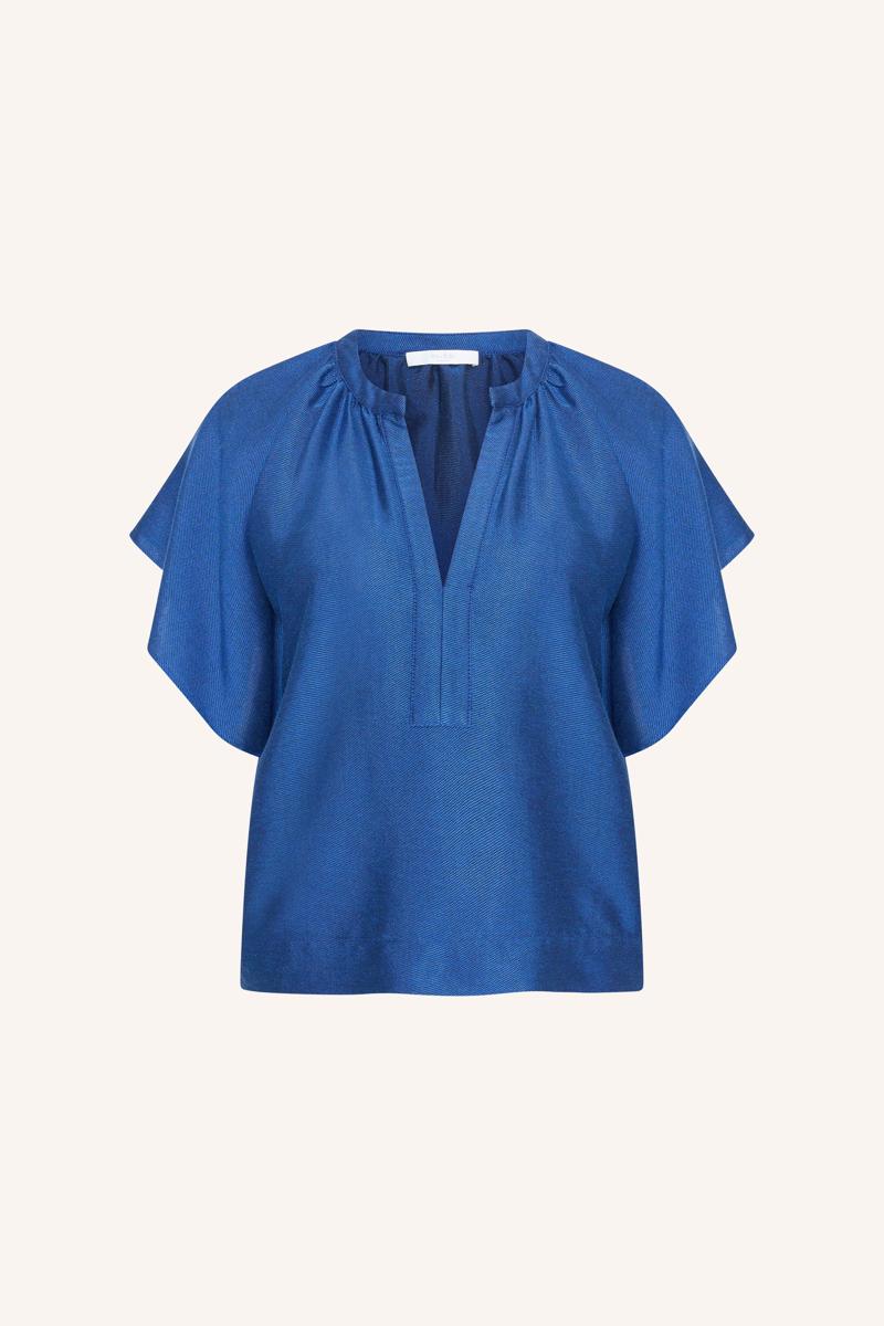 By-Bar Blouse Vina Gloss Blouse Blauw 2