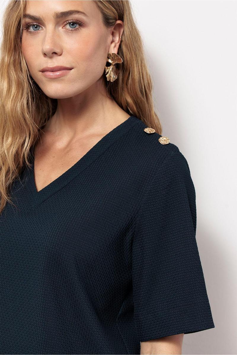 Studio Anneloes Blouse Sierra waffle top Blauw 4