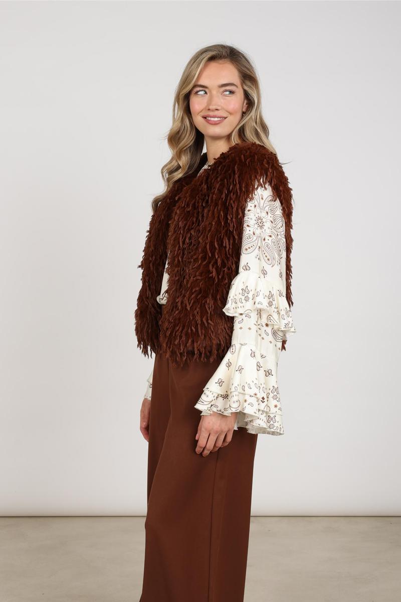 NUKUS Gilet NKF08026 Bruin 6