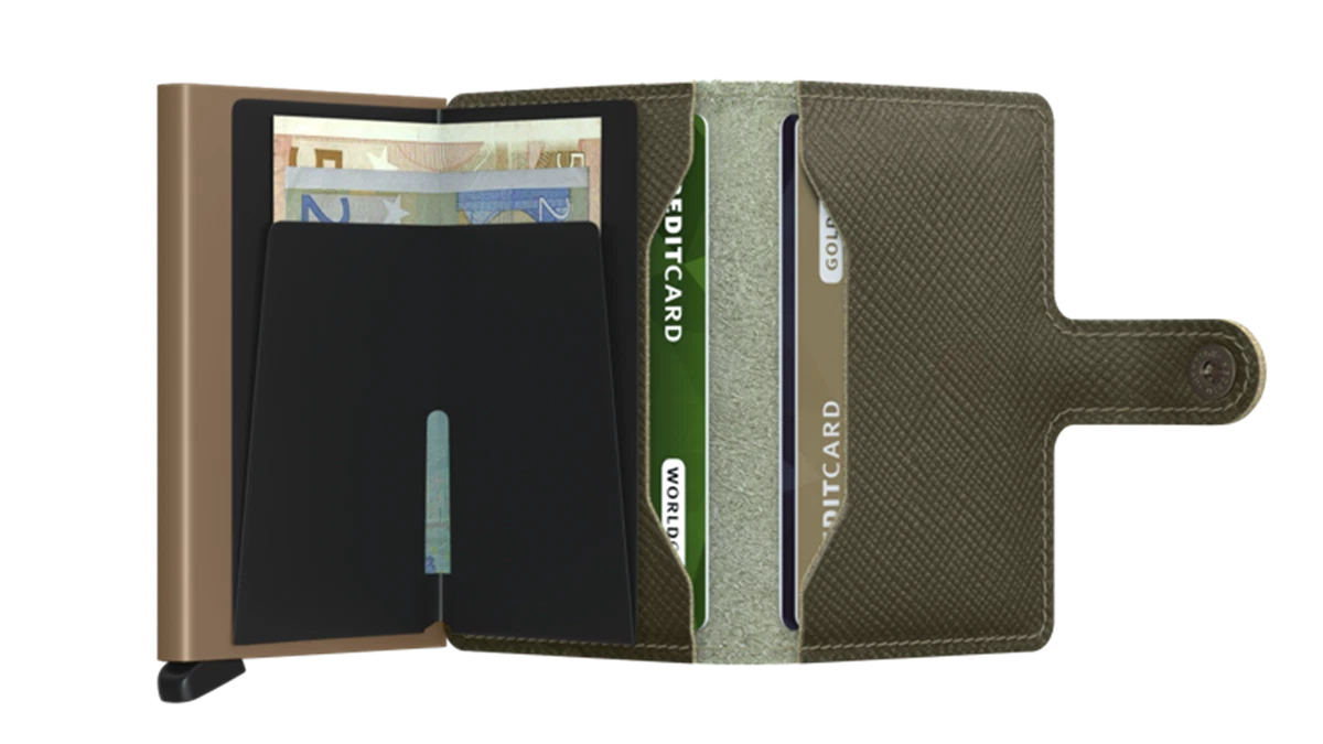 Secrid Miniwallet Saffiano Olive Groen 2