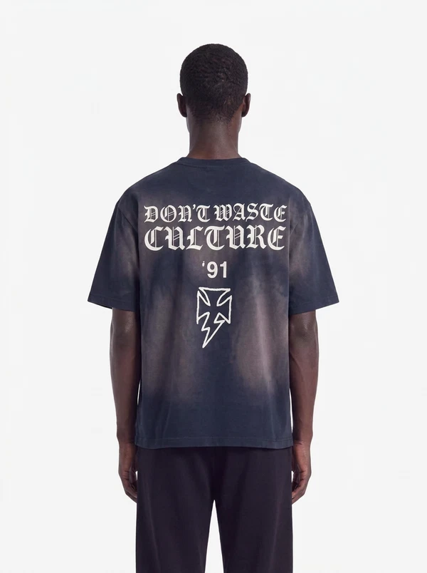 Don't waste culture T-Shirt Thunder Blauw 1