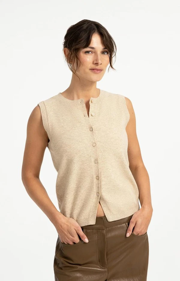 YAYA Vest 01-010170-608 Beige 1