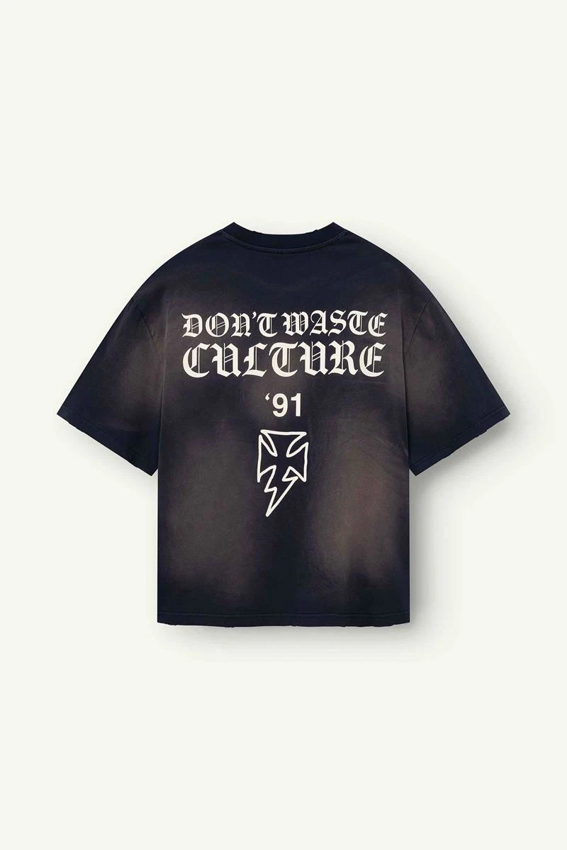 Don't waste culture T-Shirt Thunder Blauw 2