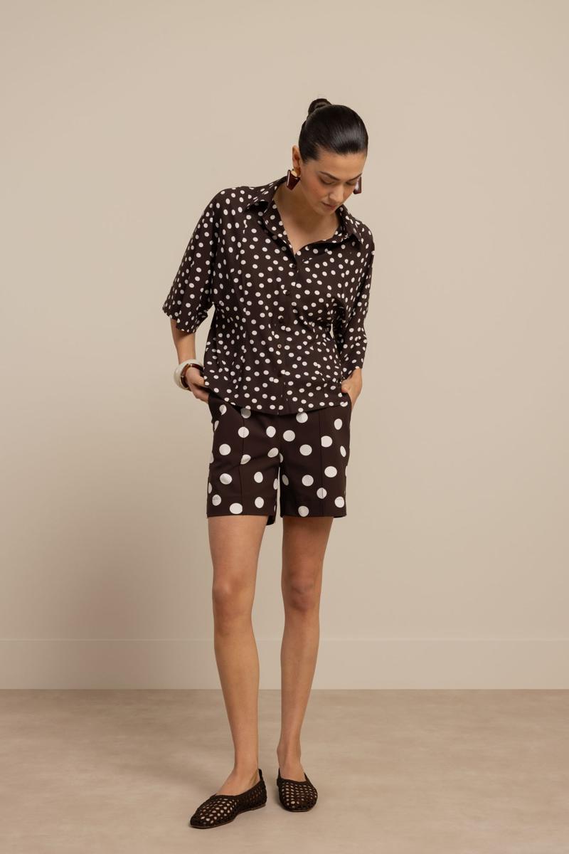 Studio Anneloes Blouse Fabienne dot blou Bruin 3