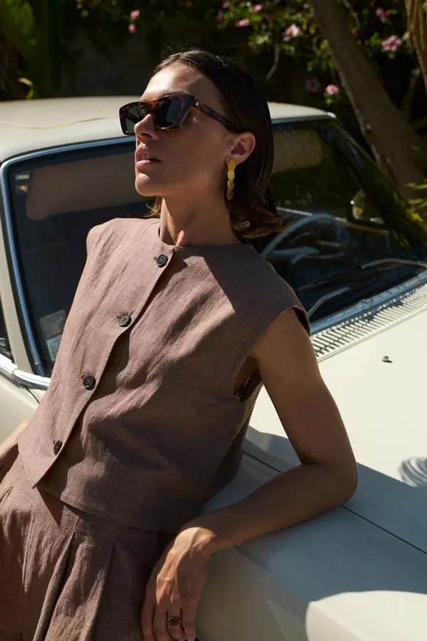 By-Bar Gilet Nori Girone Gilet Bruin 1