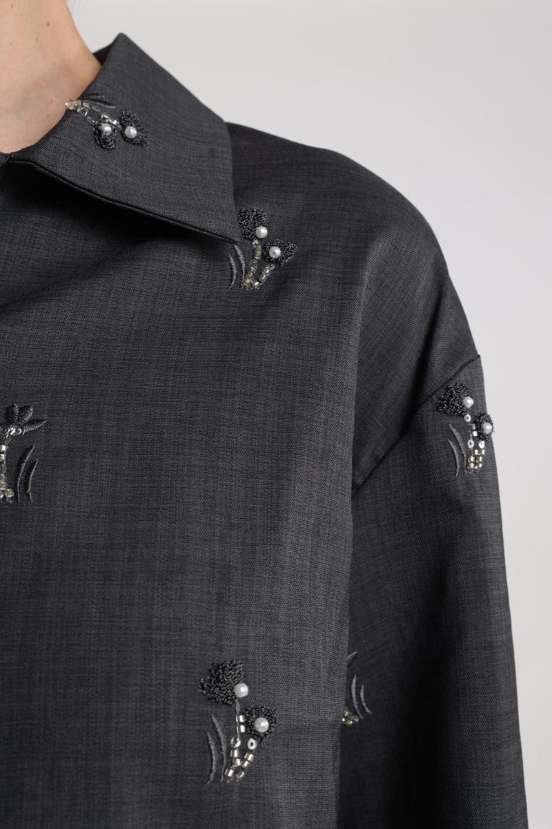 NUKUS Blouse Newport Grijs 5