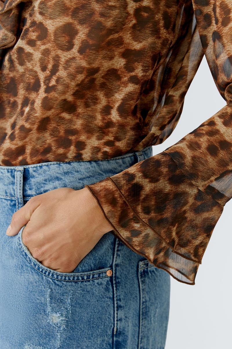 Oui Blouse 0087628 Bruin 6