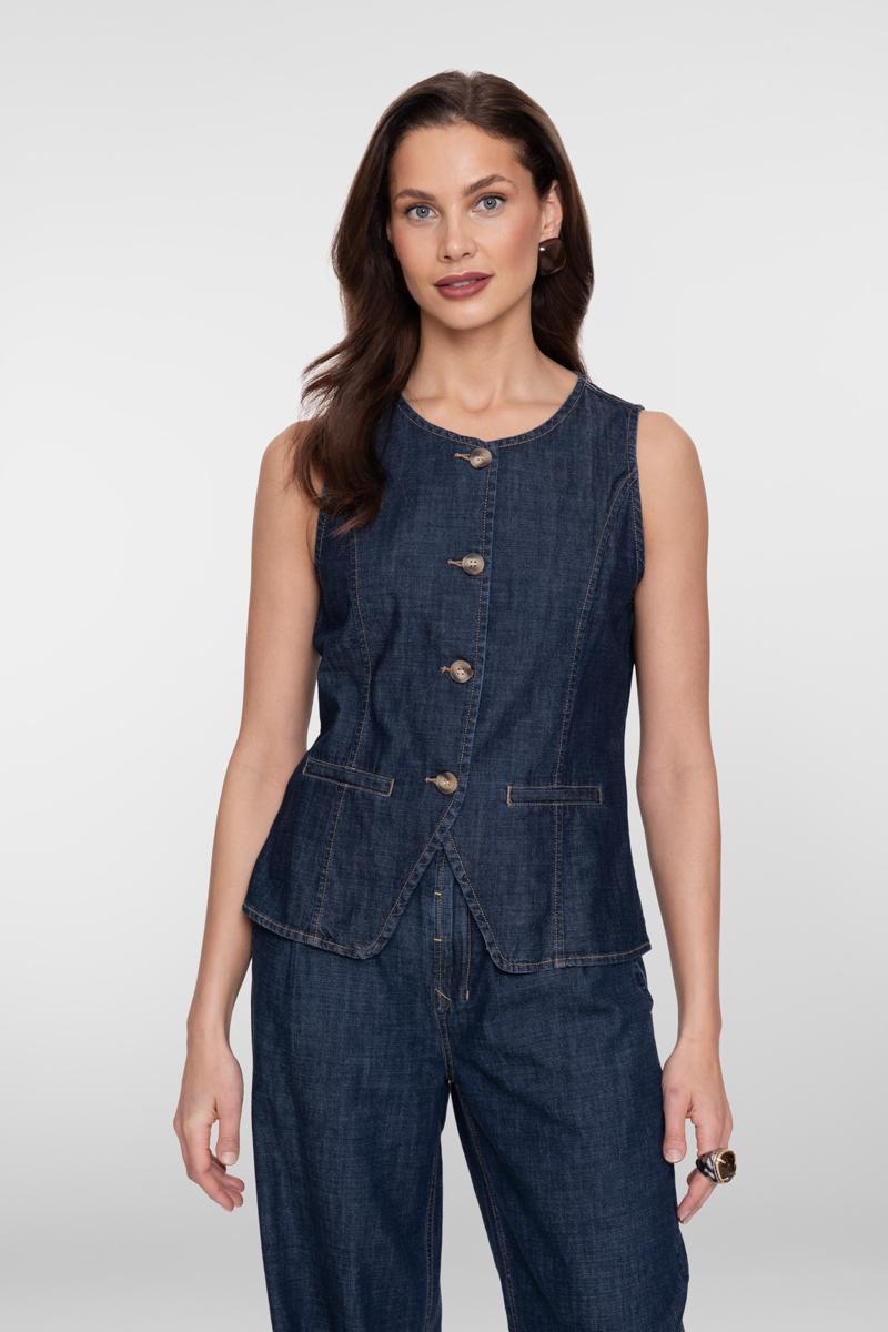 Geisha Gilet 65138-10 Blauw 1