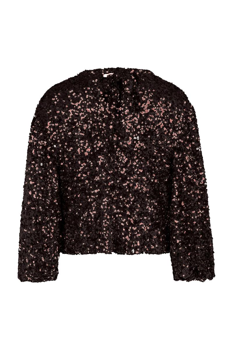 Studio Anneloes Blouse Blom 2way sequins Bruin 2