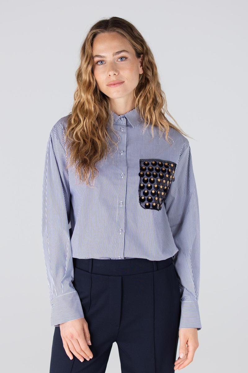 Jansen Amsterdam Blouse Goldie Blauw 1