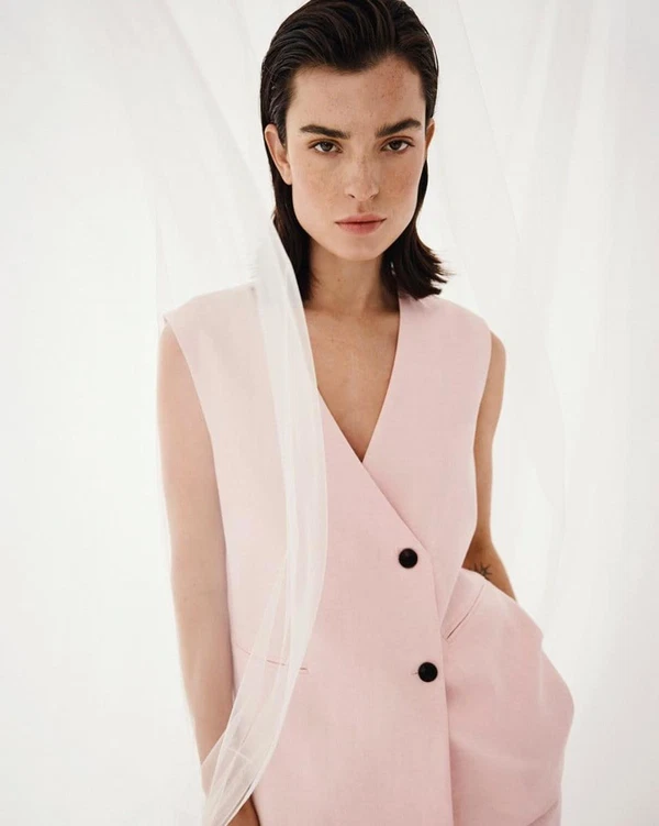 Msch Copenhagen  Gilet Franciska Roze 1