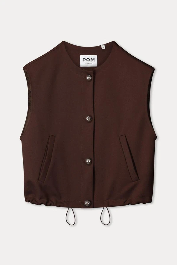 POM Amsterdam Gilet SP9711 Bruin 1