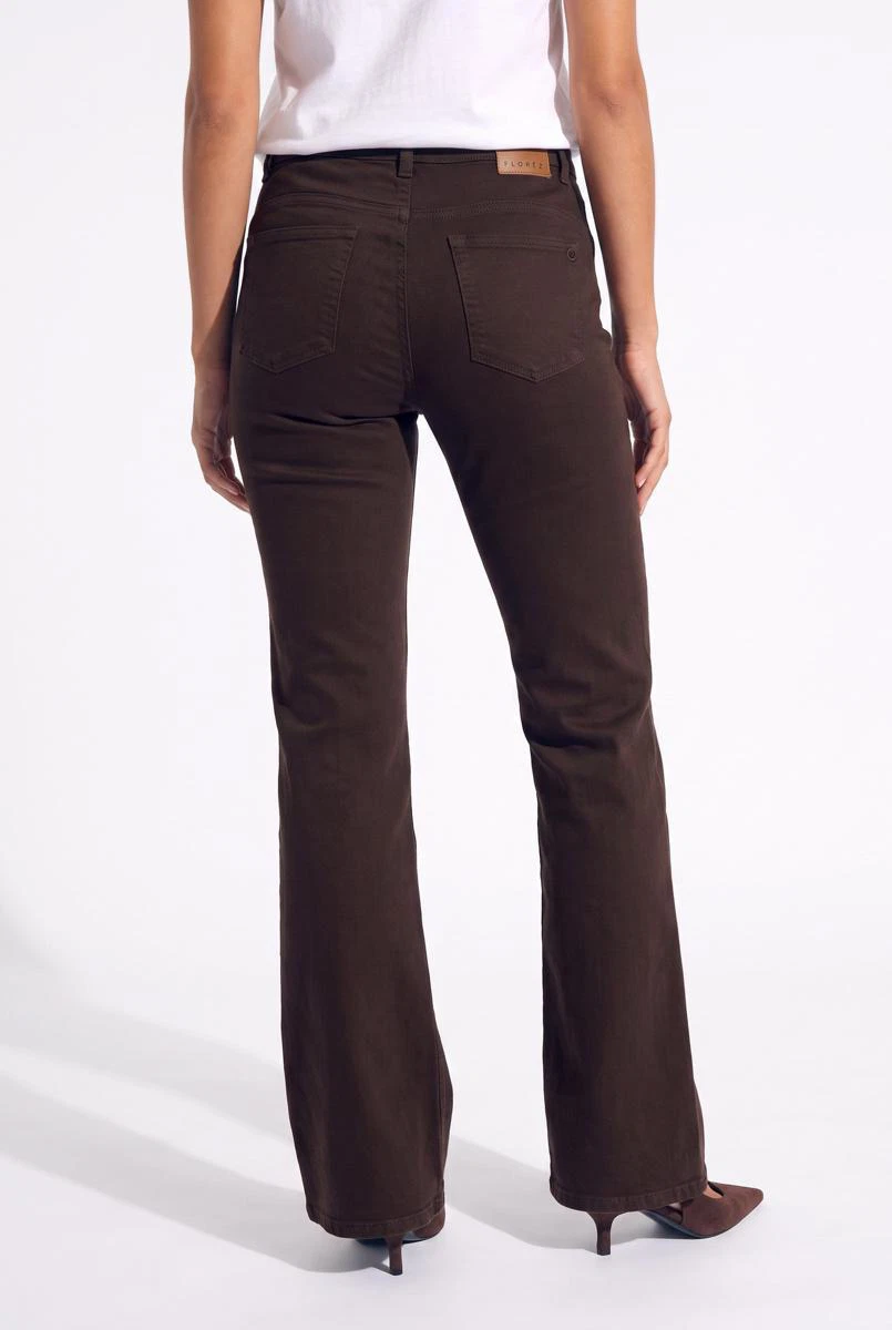 Florèz Jeans Ana Flared Pocket Bruin 3