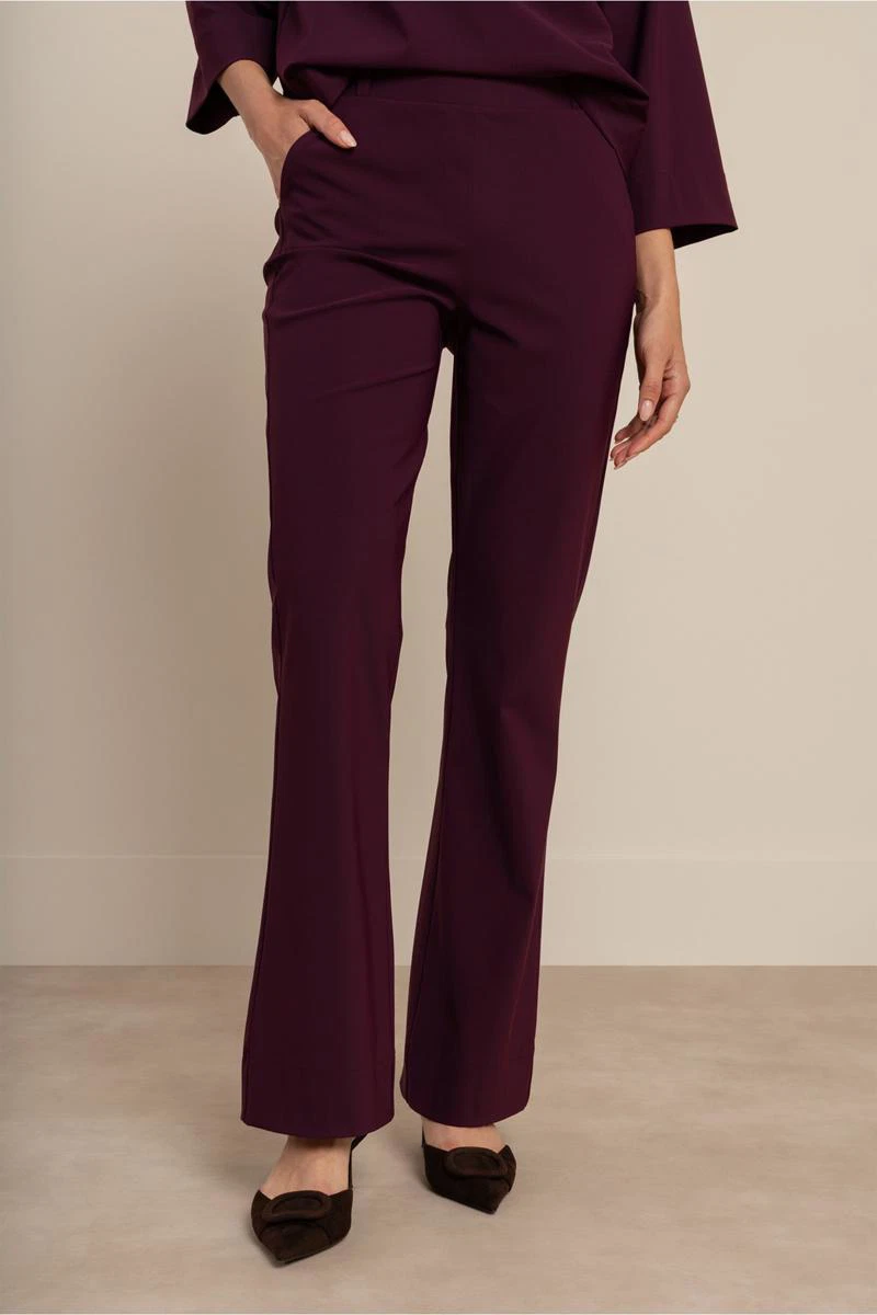 Studio Anneloes Pantalon Flair bonded trou Paars 6