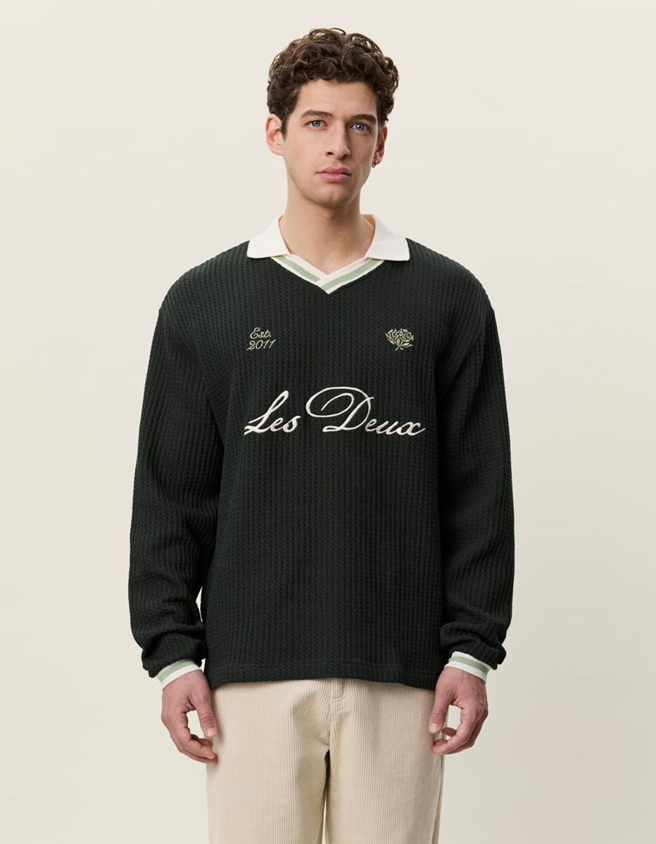 Les Deux Polo Waffle Football Groen 2