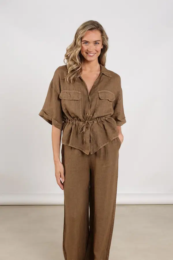 NUKUS Blouse Elma Taupe 1